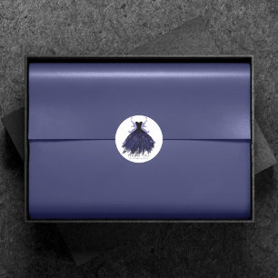 Pegatina Redonda Huevos góticos Indigo Gown   Royal Purple Gracias