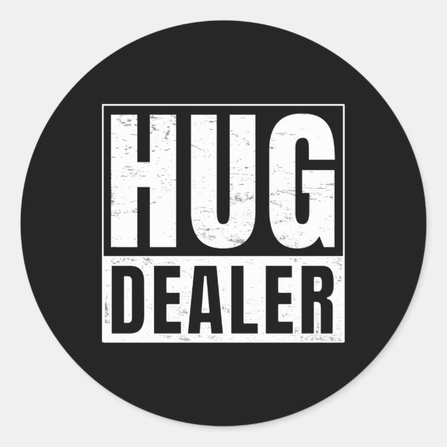 Pegatina Redonda Hug Dealer (Anverso)