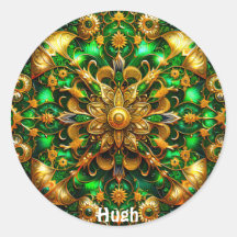 HUGH ~ Navidades brillantes verdes y dorados ~