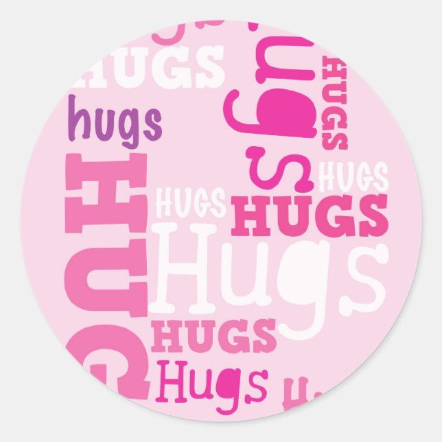 PEGATINA REDONDA HUGS HUGS HUGS (Anverso)