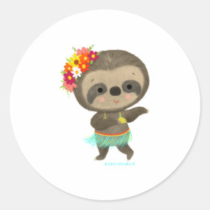 Pegatina Redonda Hula bailadora de eslogan