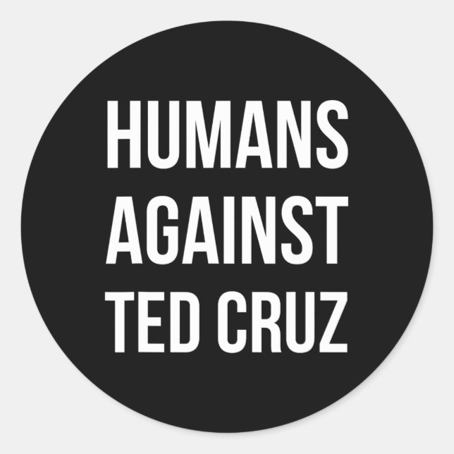 Pegatina Redonda Humanos contra Ted Cruz 1 (Anverso)