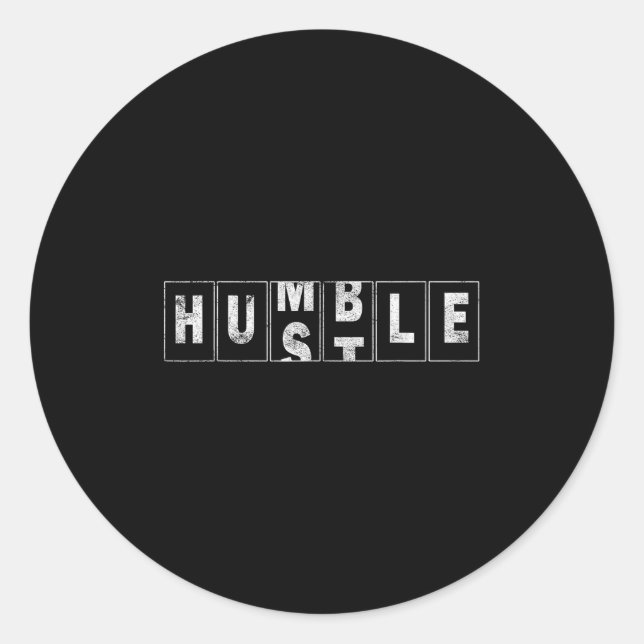 Pegatina Redonda Humble Hustle Cita Odómetro de diseño empresarial  (Anverso)