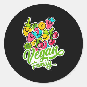 Pegatina Redonda Humilde vegetariano Guay Veggie Fruits Veganism Mu