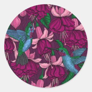 Pegatina Redonda Humingbird