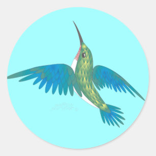 Pegatina Redonda HUMMINGBIRD por SHARON SHARPE