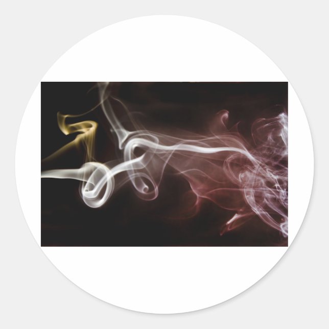 Pegatina Redonda Humo colorido (Anverso)