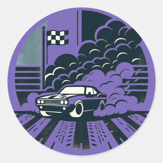 Pegatina Redonda humo del coche (Anverso)