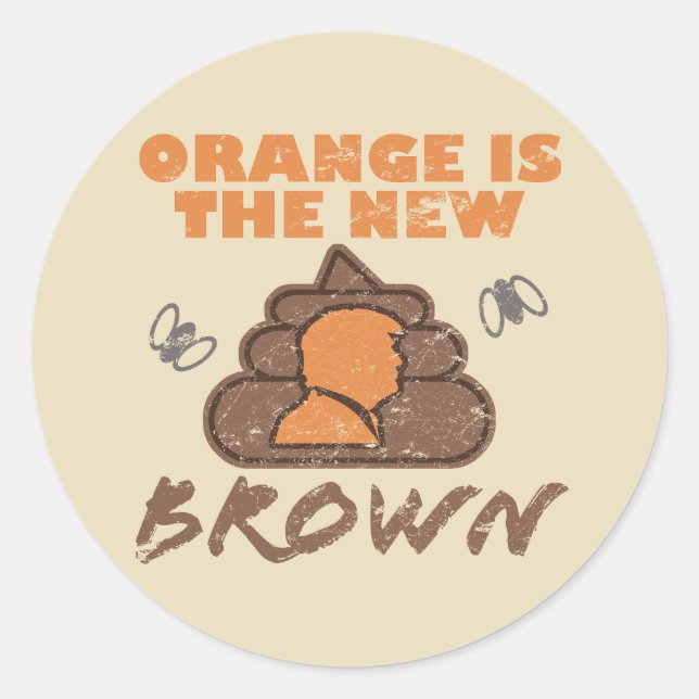 Pegatina Redonda Humor antiTrump (Anverso)