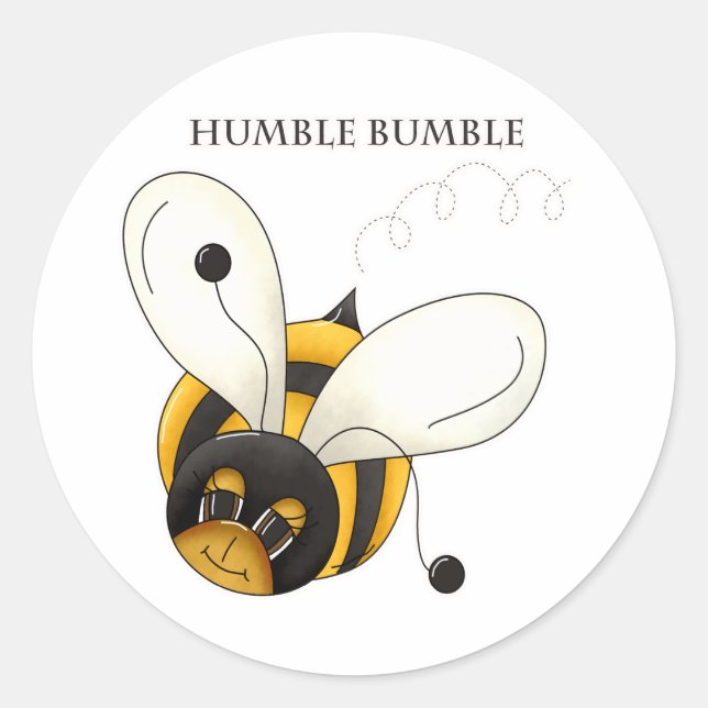Pegatina Redonda Humor Bumble (Anverso)