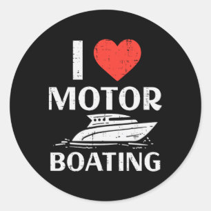Pegatina Redonda Humor de barco divertido para motocicletas B