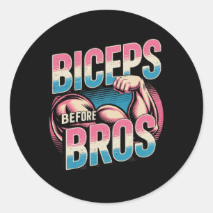 Pegatina Redonda Humor de gimnasia divertida motivacional biceps ga