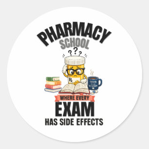 Pegatina Redonda Humor de la Facultad de Farmacia