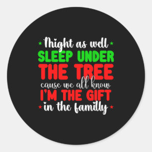 Pegatina Redonda Humor de Navidad Hombres Mujeres Persona Favorita 