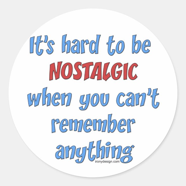 Pegatina Redonda Humor de pérdida de memoria (Anverso)