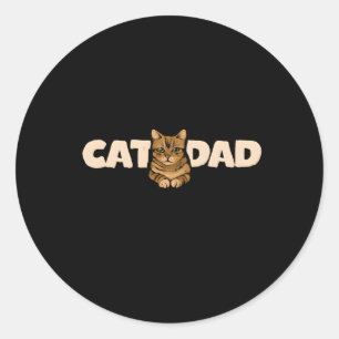 Pegatina Redonda Humor de persona del gato de Cat Dad