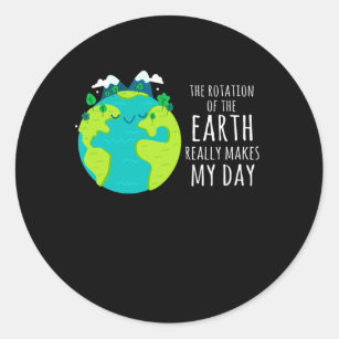 Pegatina Redonda Humor de planeta divertido en el Día de la Tierra 