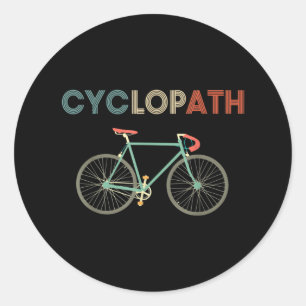 Pegatina Redonda Humor divertido ciclista de bicicleta Cyclopath