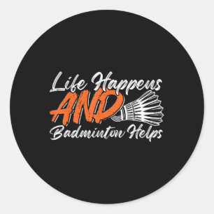 Pegatina Redonda Humor Divertido de Bádminton Smash Volante Ave Dep