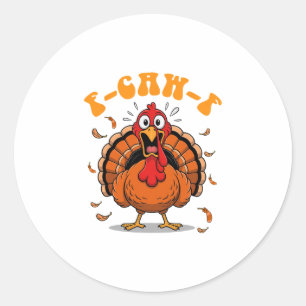 Pegatina Redonda Humor Divertido de Pollo F-caw-f Meme de Pavo Th