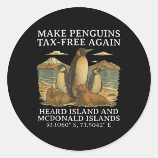 Pegatina Redonda Humor gracioso pingüino sarcástico hace al pingüin