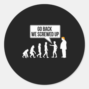 Pegatina Redonda Humor político divertido anti-Trump evolución