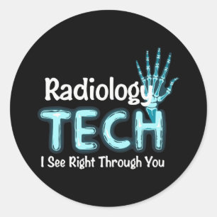 Pegatina Redonda Humor tecnológico radiológico X Ray