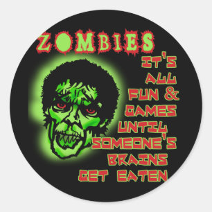 Pegatina Redonda Humor zombis