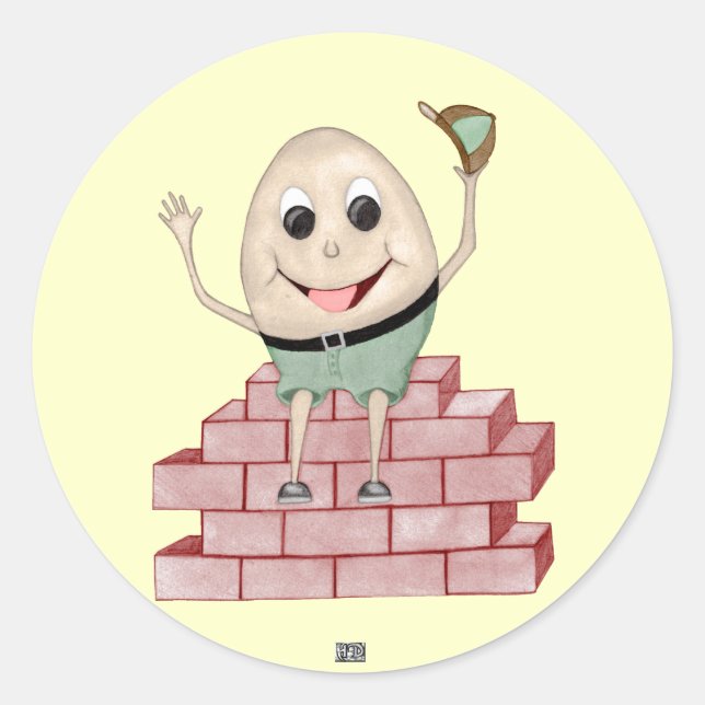 Pegatina Redonda Humpty Dumpty (Anverso)