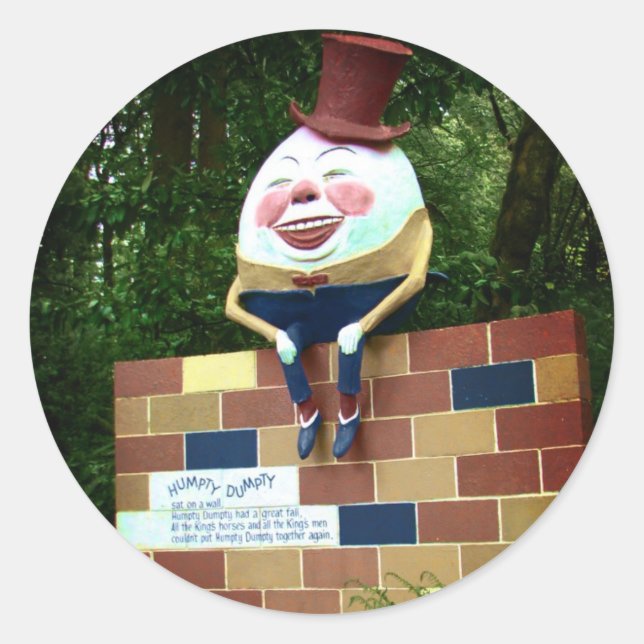 Pegatina Redonda Humpty Dumpty (Anverso)