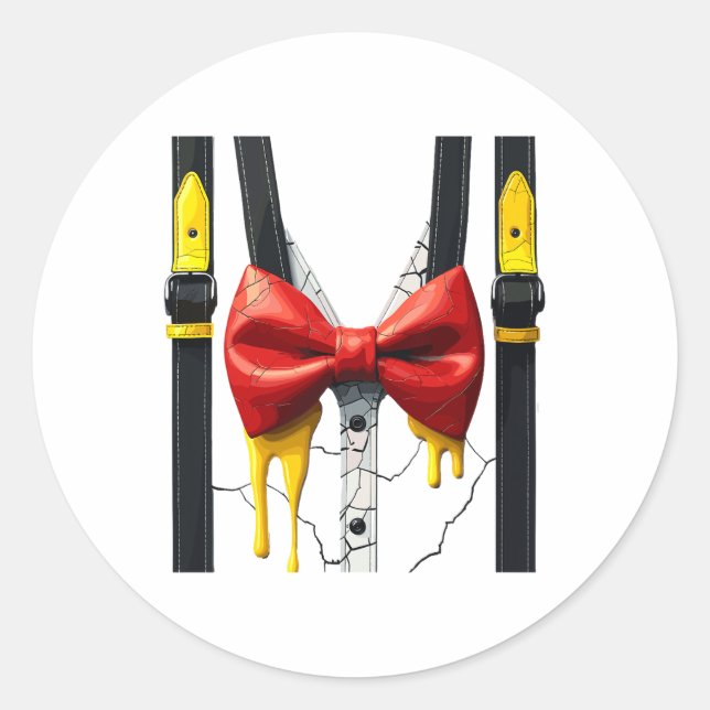 Pegatina Redonda Humpty Dumpty Halloween disstume huevo machacado (Anverso)