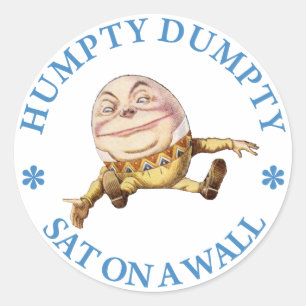 Pegatina Redonda Humpty Dumpty Sat En Una Pared