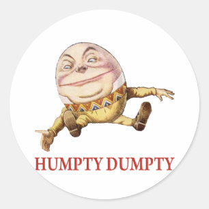 PEGATINA REDONDA HUMPTY DUMPTY SE SENTÓ EN UNA PARED - RHYME DE SER
