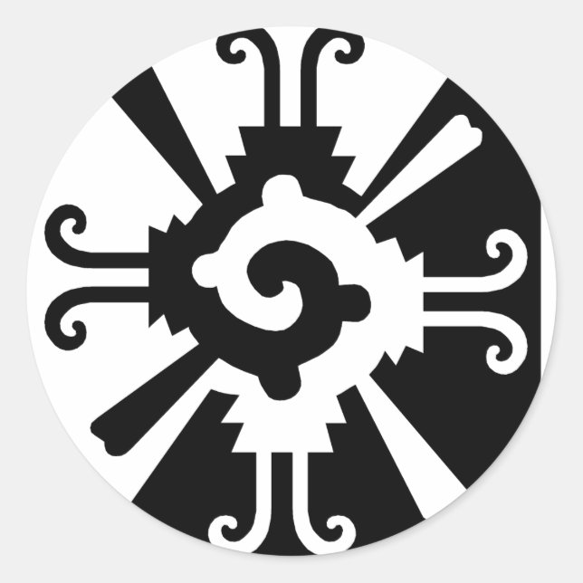 Pegatina Redonda Hunab Ku-Black y White (Anverso)