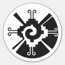 Pegatina Redonda Hunab Ku - Deidad maya