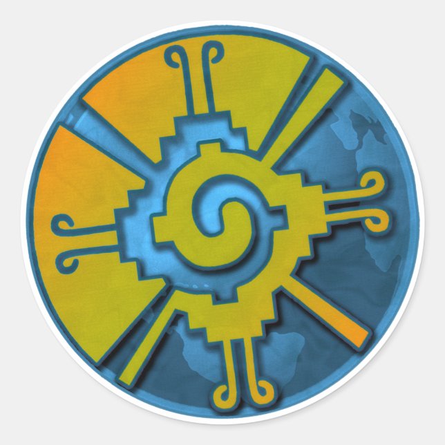 Pegatina Redonda Hunab Ku Earth (Anverso)