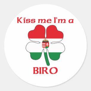 Pegatina Redonda Húngaros personalizada me besan que soy Biro
