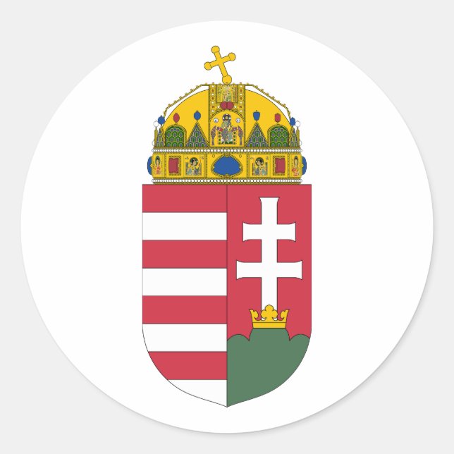 Pegatina Redonda Hungary coat of arms (Anverso)