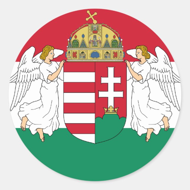 Pegatina Redonda Hungría, Hungría (Anverso)