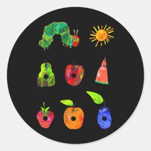 Pegatina Redonda Hungry Funny Book Lover Vintage Para Niños