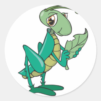 Pegatina Redonda Hungry Grasshopper