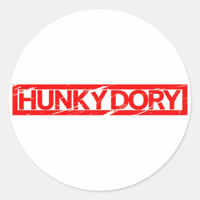 Pegatina Redonda Hunky Dory Stamp (Anverso)