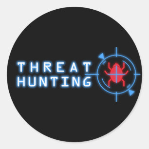 Pegatina Redonda HUNT MALWARE - Rojo y Azul