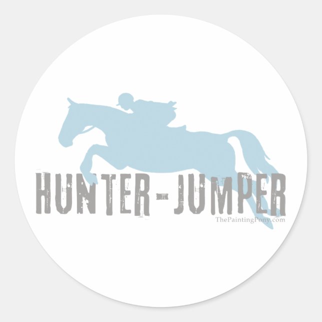 Pegatina Redonda Hunter Jumper Horse (Anverso)