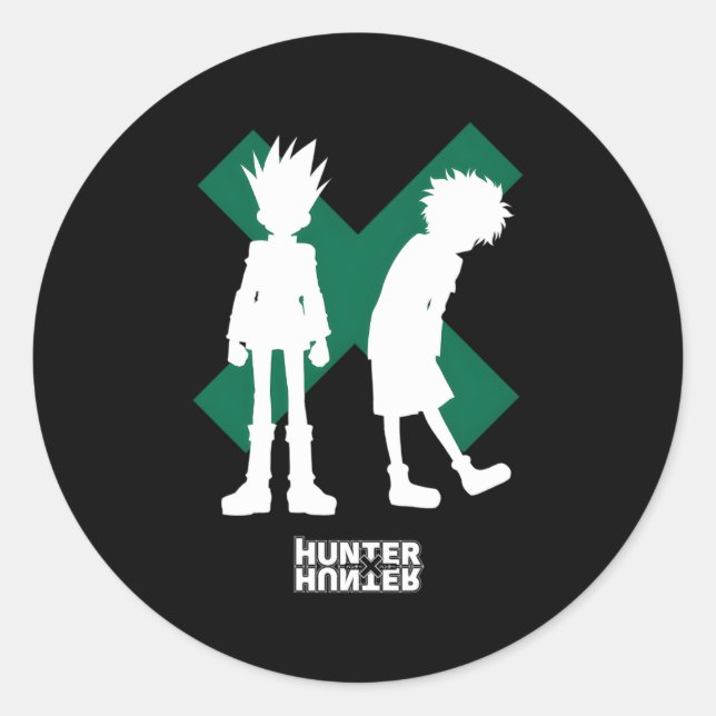 Pegatina Redonda Hunter X Hunter Gon Freecss Y Ua Silhouettes (Anverso)
