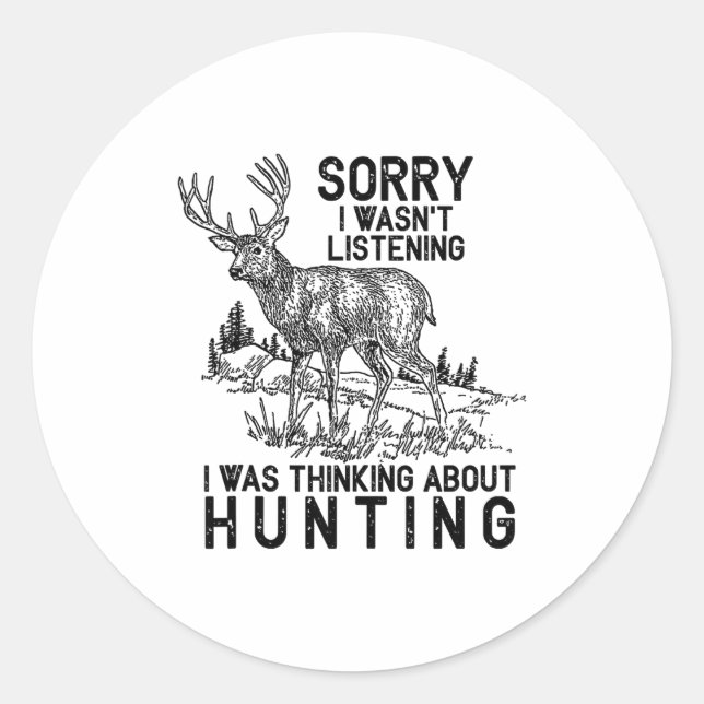 Pegatina Redonda Hunting - Deer Funny Quote Hunter Gift Tank Top  (Anverso)