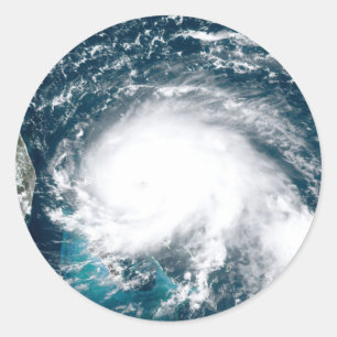 Pegatina Redonda Huracán en la costa de Florida