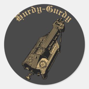 Pegatina Redonda Hurdy-Gurdy