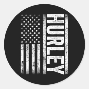 Pegatina Redonda Hurley Ky Vintage Ee.Uu. Bandera Retro Para Hombre