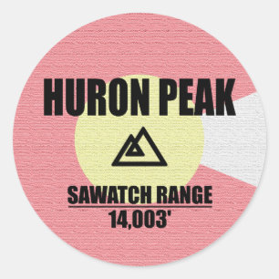 Pegatina Redonda Huron Peak